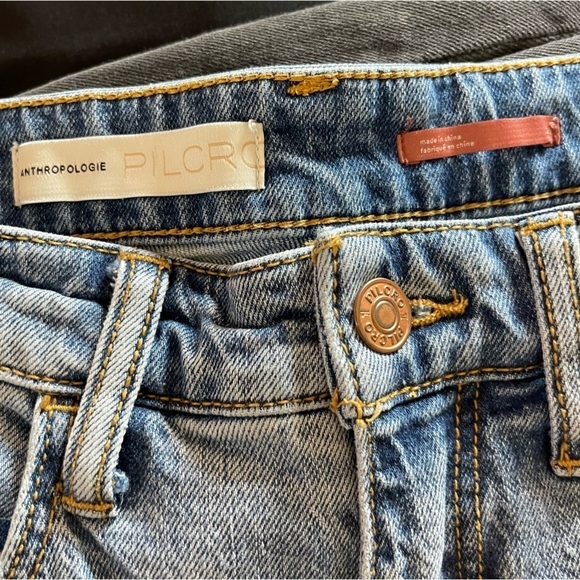 Pilcro x Anthropologie Denim Distressed Long Bermuda Shorts Women's Size 25 - Picture 2 of 6